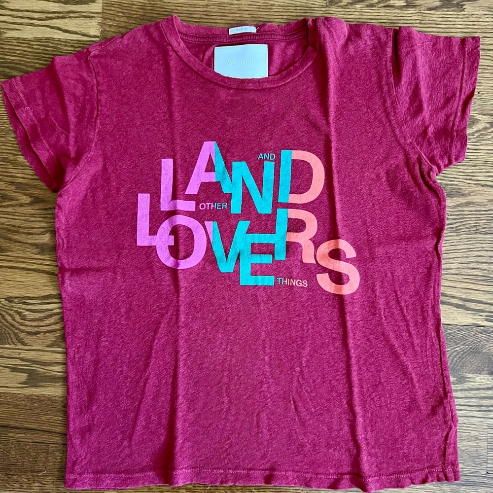 MOTHER - Red linen graphic tee - Picture 3 of 5